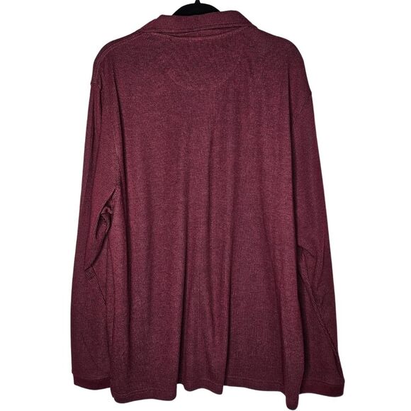 Brand New Haggar Mens Popover Ribbed Knit Longsleeve Collared Shirt Size XL - Picture 2 of 9